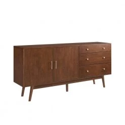 Walnut 70 in. Mid-century Modern 3-Drawer and 2-Door Sideboard by Welwick Designs -Deals Welwick Designs Store walnut welwick designs sideboards buffet tables hd8493 66 1000