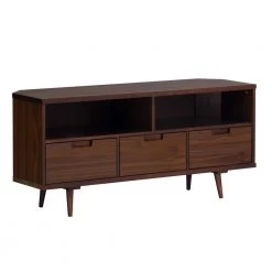 52 in. Walnut Solid Wood Mid Century Modern Corner TV Stand with 3 Drawers Fits TVs up to 58 in. by Welwick Designs 14 52 in. Walnut Solid Wood Mid Century Modern Corner TV Stand with 3 Drawers Fits TVs up to 58 in. by Welwick Designs -Deals Welwick Designs Store walnut welwick designs tv stands hd9118 66 1000