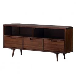 52 in. Walnut Solid Wood Mid Century Modern Corner TV Stand with 3 Drawers Fits TVs up to 58 in. by Welwick Designs 12 52 in. Walnut Solid Wood Mid Century Modern Corner TV Stand with 3 Drawers Fits TVs up to 58 in. by Welwick Designs -Deals Welwick Designs Store walnut welwick designs tv stands hd9118 a0 1000
