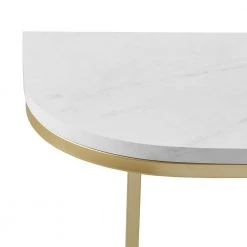 44 in. White/Gold Standard Rectangle Composite Console Table by Welwick Designs 11 44 in. White/Gold Standard Rectangle Composite Console Table by Welwick Designs -Deals Welwick Designs Store white faux marble gold welwick designs console tables hd8135 1d 1000