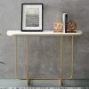 44 in. White/Gold Standard Rectangle Composite Console Table by Welwick Designs