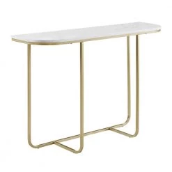 44 in. White/Gold Standard Rectangle Composite Console Table by Welwick Designs 10 44 in. White/Gold Standard Rectangle Composite Console Table by Welwick Designs -Deals Welwick Designs Store white faux marble gold welwick designs console tables hd8135 a0 1000