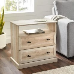 Classic White Oak 2 Drawer End Table by Welwick Designs -Deals Welwick Designs Store white oak welwick designs end side tables hd8278 31 1000
