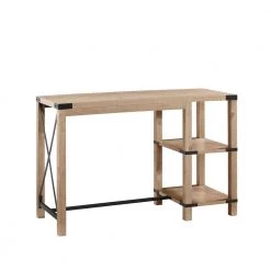 55 in. Farmhouse Rectangle White Oak Wood Counter Height Table with Metal Accents (Seats 1) by Welwick Designs -Deals Welwick Designs Store white oak welwick designs kitchen dining tables hd9292 1d 1000