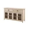 White Oak and Glass Transitional Farmhouse 4 Door Sideboard with 2-Drawers by Welwick Designs