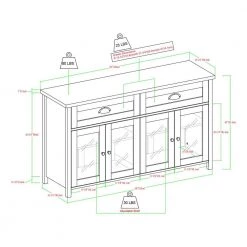 White Oak and Glass Transitional Farmhouse 4 Door Sideboard with 2-Drawers by Welwick Designs 16 White Oak and Glass Transitional Farmhouse 4 Door Sideboard with 2-Drawers by Welwick Designs -Deals Welwick Designs Store white oak welwick designs sideboards buffet tables hd8978 76 1000