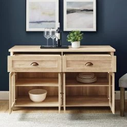 White Oak and Glass Transitional Farmhouse 4 Door Sideboard with 2-Drawers by Welwick Designs 12 White Oak and Glass Transitional Farmhouse 4 Door Sideboard with 2-Drawers by Welwick Designs -Deals Welwick Designs Store white oak welwick designs sideboards buffet tables hd8978 77 1000