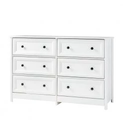 6-Drawer White Wood Transitional Dresser with Grooved Sides by Welwick Designs -Deals Welwick Designs Store white welwick designs dressers hd9204 a0 1000
