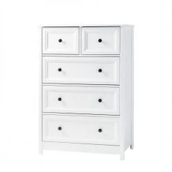 5-Drawer White Wood Transitional Dresser with Grooved Sides by Welwick Designs -Deals Welwick Designs Store white welwick designs dressers hd9211 a0 1000
