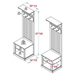 White Solid Wood Rustic Farmhouse Hall Tree with Adjustable Shelf by Welwick Designs -Deals Welwick Designs Store white welwick designs hall trees hd9202 40 1000