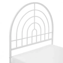 White Metal Mid-Century Modern Twin Metal Bed Frame with Arch Headboard by Welwick Designs -Deals Welwick Designs Store white welwick designs kids beds hd9329 a0 1000