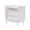 2-Drawer White Solid Wood Mid-Century Modern Nightstand with Tray Top (25.5 in. H x 25 in. W x 16 in. D) by Welwick Designs