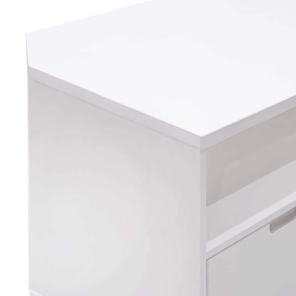 52 in. White Solid Wood Mid Century Modern Corner TV Stand with 3 Drawers (Max tv size 58 in.) by Welwick Designs 5 52 in. White Solid Wood Mid Century Modern Corner TV Stand with 3 Drawers (Max tv size 58 in.) by Welwick Designs - Image 5