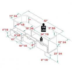 52 in. White Solid Wood Mid Century Modern Corner TV Stand with 3 Drawers (Max tv size 58 in.) by Welwick Designs 11 52 in. White Solid Wood Mid Century Modern Corner TV Stand with 3 Drawers (Max tv size 58 in.) by Welwick Designs -Deals Welwick Designs Store white welwick designs tv stands hd9205 40 1000