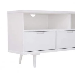 52 in. White Solid Wood Mid Century Modern Corner TV Stand with 3 Drawers (Max tv size 58 in.) by Welwick Designs 12 52 in. White Solid Wood Mid Century Modern Corner TV Stand with 3 Drawers (Max tv size 58 in.) by Welwick Designs -Deals Welwick Designs Store white welwick designs tv stands hd9205 a0 1000